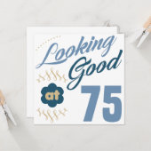 75. Geburtstag sieht gut aus Karte (Vorderseite/Rückseite Beispiel)