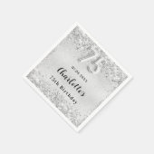 75. Geburtstag silberne elegante Konfetti Serviette (Ecke)