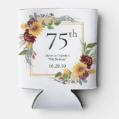 75. Geburtstag Sonnenblumen Dosenkühler (Vorderseite)