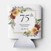 75. Geburtstag Sonnenblumen Dosenkühler (Rückseite)