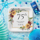 75. Geburtstag Sonnenblumen Pappteller (Party)