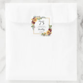 75. Geburtstag Sonnenblumen Vielen Dank Quadratischer Aufkleber (Tasche)