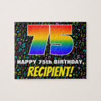 75. Geburtstag — Spaß, farbenfrohe Musiksymbole & 