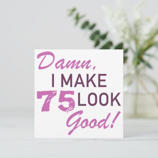 75. Geburtstag Spaß Karte (Stehend Vorderseite)