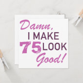75. Geburtstag Spaß Karte (Vorderseite/Rückseite Beispiel)