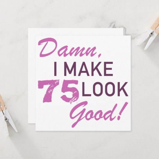 75. Geburtstag Spaß Karte (Vorderseite/Rückseite Beispiel)