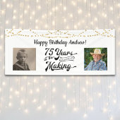 75. Geburtstag String Lights Retro 2 Foto Banner