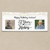 75. Geburtstag String Lights Retro 2 Foto Banner