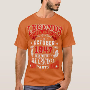 75. Geburtstag T-Shirt Legends Geboren im Oktober