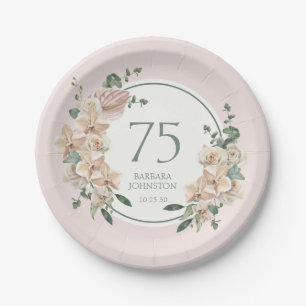 75. Geburtstag Tropical Floral Pappteller