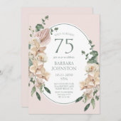 75. Geburtstag tropische Flora Einladung (Vorne/Hinten)