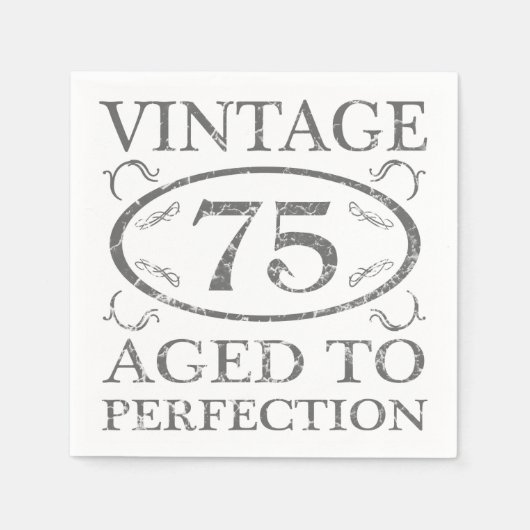 75. Geburtstag Vintage Serviette (Vorderseite)