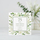 75. Geburtstag Weißer Hydrangeas Einladung (Stehend Vorderseite)