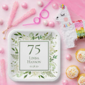 75. Geburtstag Weißer Hydrangeas Pappteller (Party)