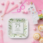 75. Geburtstag Weißer Hydrangeas Pappteller (Party)