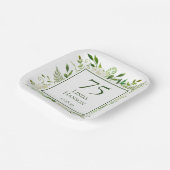 75. Geburtstag Weißer Hydrangeas Pappteller (Gewinkelt)