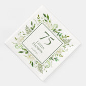 75. Geburtstag Weißer Hydrangeas Serviette (Ecke)