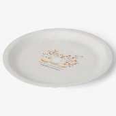 75. Geburtstag White Pumpkin Herbstlaubs Custom Pappteller (Schrägansicht)