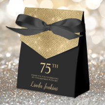 75. Geburtstags-Gold-Dankeschön-Geschenkbox