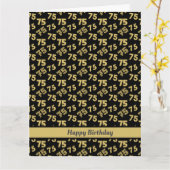 75. Geburtstags-Gold-Zahlenmuster Karte (Gelbe Blume)