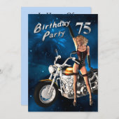 75. Geburtstags-Party Einladung (Vorne/Hinten)
