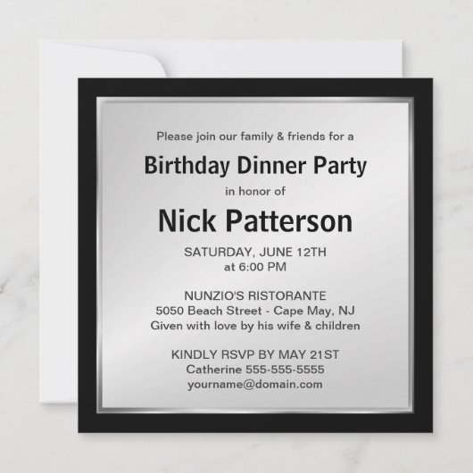 75. Geburtstags-Party Einladungen - (Rückseite)