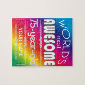 75. Geburtstags-Weltbester fabelhafter Regenbogen Puzzle (Horizontal)