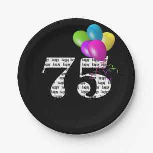 75. Geburtstagsballon Pappteller