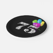 75. Geburtstagsballon Pappteller (Schrägansicht)