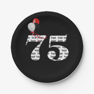 75. Geburtstagsballons Pappteller