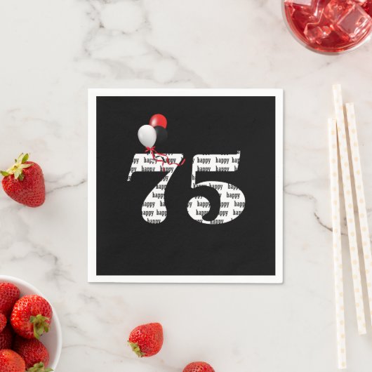 75. Geburtstagsballons Serviette (Beispiel)