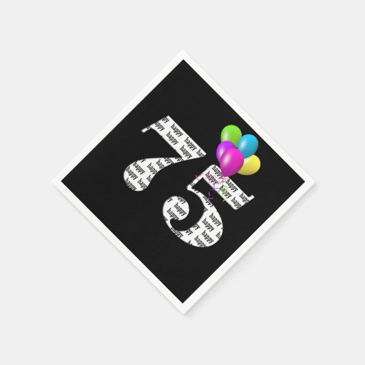 75. Geburtstagsballons Serviette (Ecke)