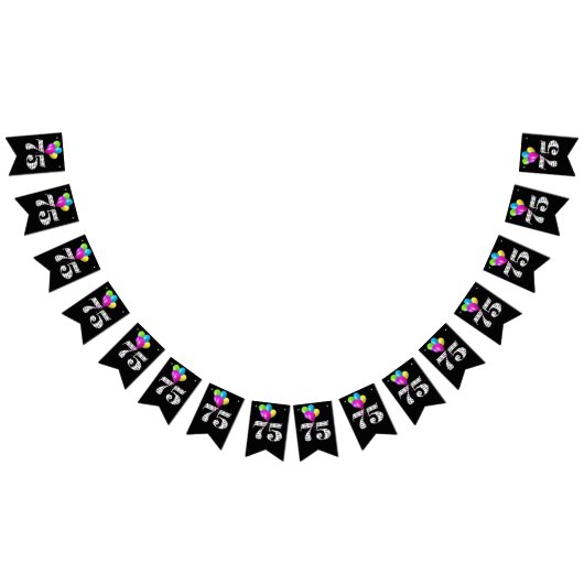 75. Geburtstagsballons Wimpelkette (Alle)