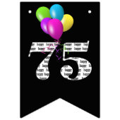 75. Geburtstagsballons Wimpelkette (Erste Fahne)