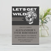 75. Geburtstagseinladungen Männer Party Wild mache Einladung (Stehend Vorderseite)