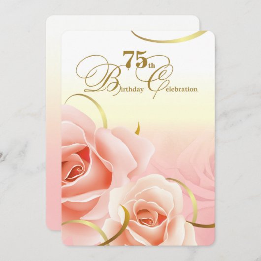 75. Geburtstagsfeier Custom Invitations Einladung (Vorne/Hinten)