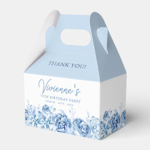 75. Geburtstagsfeier Dusty Blue Rose Floral Geschenkschachtel