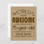 75. Geburtstagsfeier Weltklasse Einladungspostkarte (Vorne/Hinten)