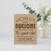 75. Geburtstagsfeier Weltklasse Einladungspostkarte (Stehend Vorderseite)