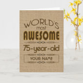 75. Geburtstagsfeier Weltklasse Karte (Gelbe Blume)