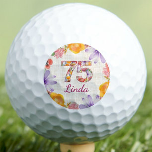 75. Geburtstagsgeschenk für Mama Elegantes Florale Golfball