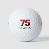 75. Geburtstagsgeschenk - Klasse 75 Jahre Rot Kari Golfball (Vorderseite)