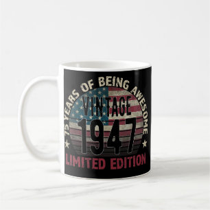 75. Geburtstagsgeschenk Männer Vintage 1947 75 Jah Kaffeetasse