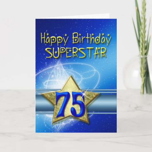 75. Geburtstagskarte für Superstar Karte (Vorderseite)