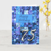 75. Geburtstagskarte mit abstrakten Plätzen. Karte (Gelbe Blume)