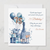 75. Geburtstagskarte Personalisiert für Männer Karte (Vorderseite)