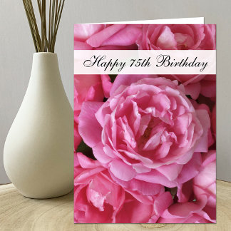 75. Geburtstagskarte - Rose für 75 Jahre Karte