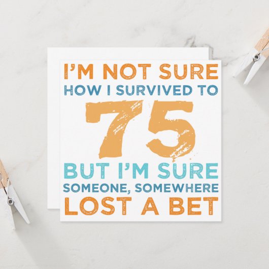 75. Geburtstagslegende Karte (Vorderseite/Rückseite Beispiel)