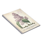 75. Geburtstagsparty Botanical Lilac Gästebuch Notizblock (Rechte Seite)