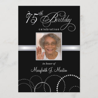 75. Geburtstagsparty Einladungen mit Foto